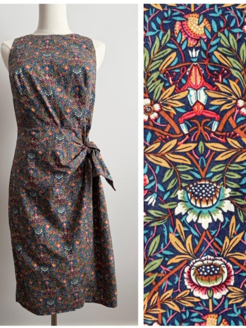 Antonio Melani Liberty London Peach Pincher Cotton Faux Wrap Dress Size 6